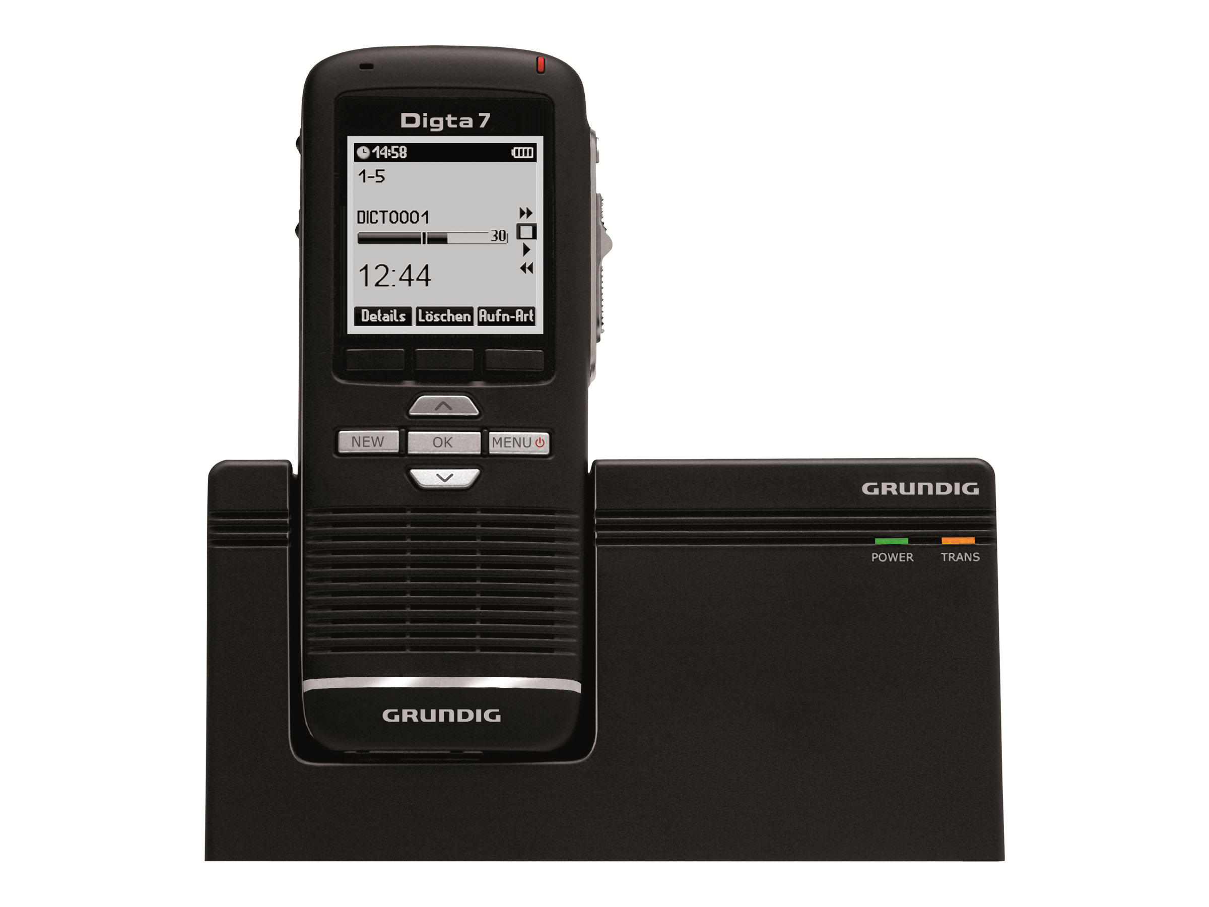 GRUNDIG Digta 7 Premium Set mit DigtaSoft One Software digitales Diktiergeraet-Set 2 GB