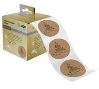 SIGEL Aufkleber Christmas with Apples Weihnachtsbaum, natur 47,0 x 47,0 mm, 200 Etiketten