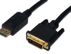ASSMANN DisplayPort Adapterkabel DP - DVI 24+1 St/St 2.0m m/Verriegelung DP 1.1a kompatibel