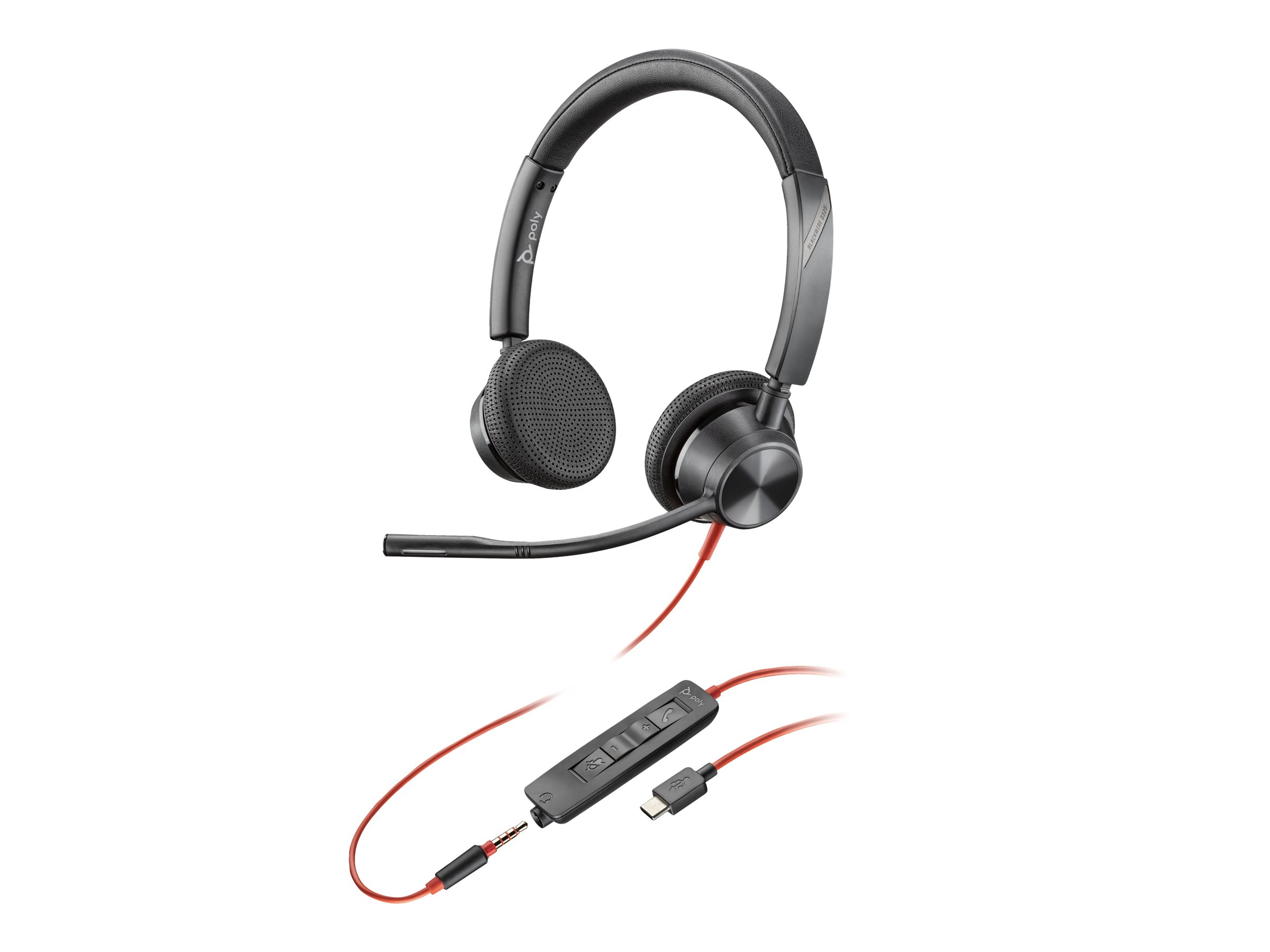 Poly Headset Blackwire C3325 Stereo USB-C/A & 3,5 mm