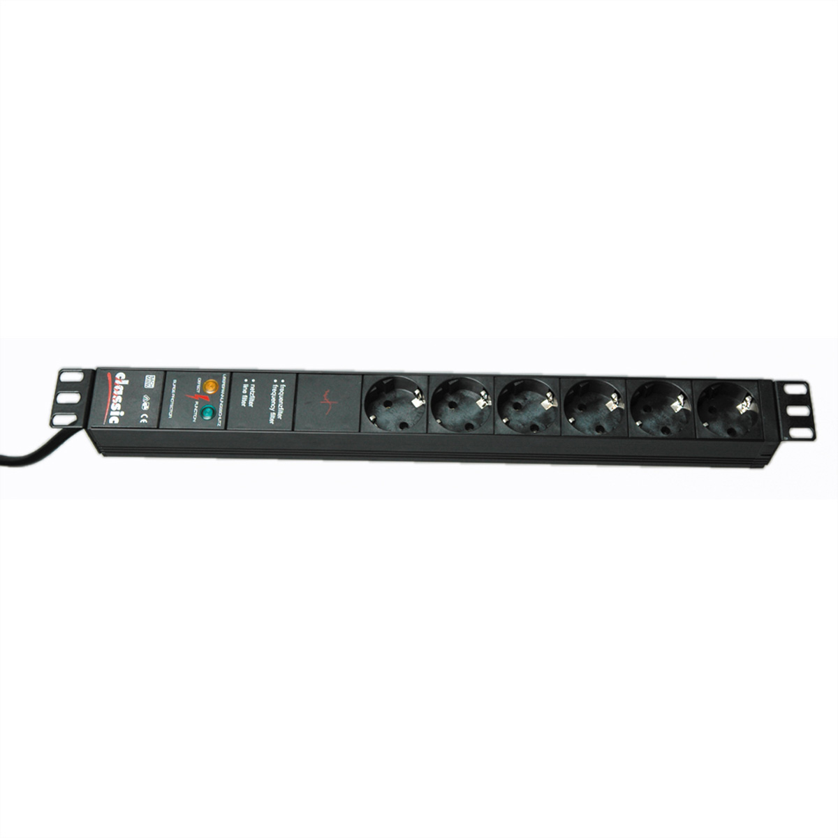 Bachmann 19"-Steckdosenleiste ALU 1HE ueSS, 6-fach, schwarz 2,0m, ohne Schalter Bachmann 19"-Steckdosenleiste ALU 1HE ueSS, 6-fach, schwarz 2,0m, ohne Schalter