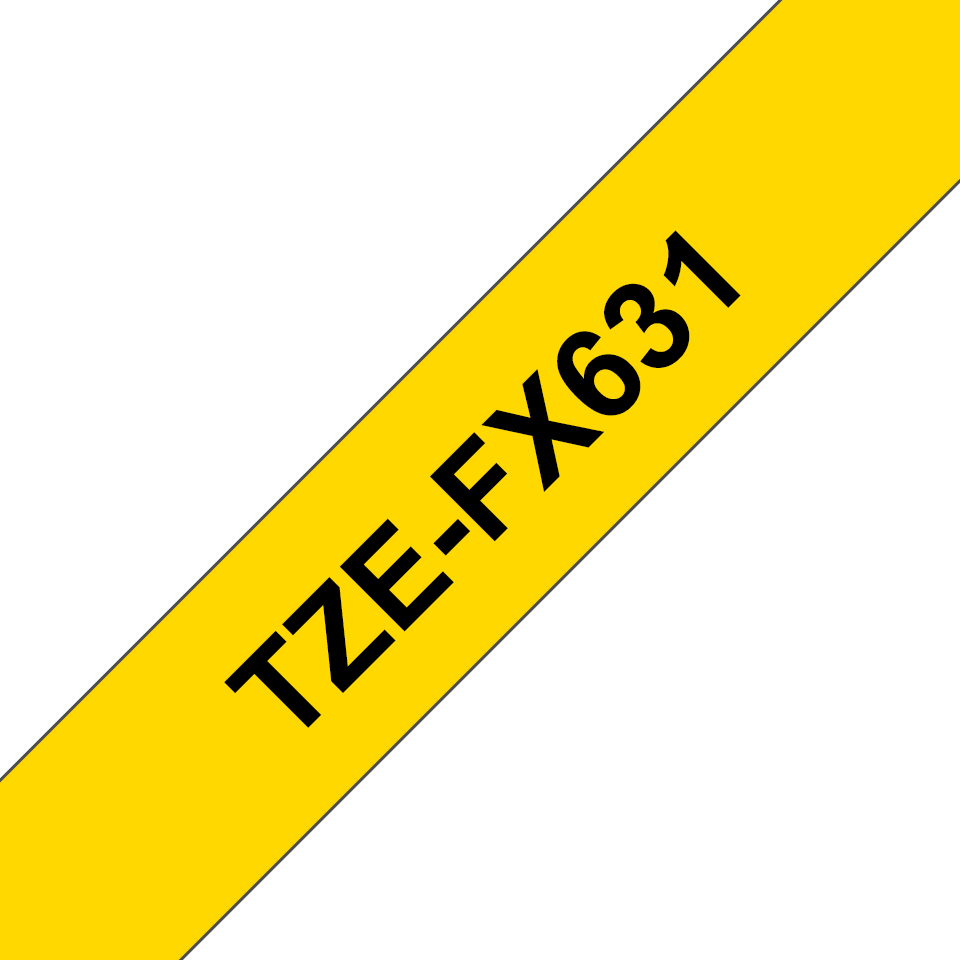 brother Schriftband TZeFX631 TZEFX631, 12 mm, schwarz auf gelb, 1 St