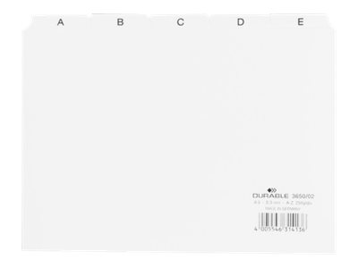 DURABLE Karteikartenregister A-Z weiss