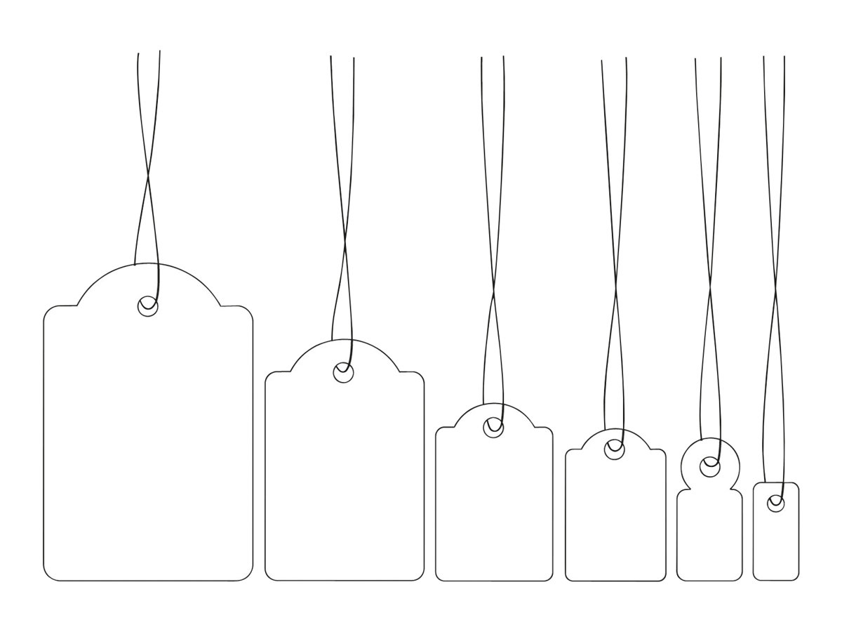 HERMA Haengeetiketten weiss 25,0 x 38,0 mm mit rotem Faden, 1.000 St.