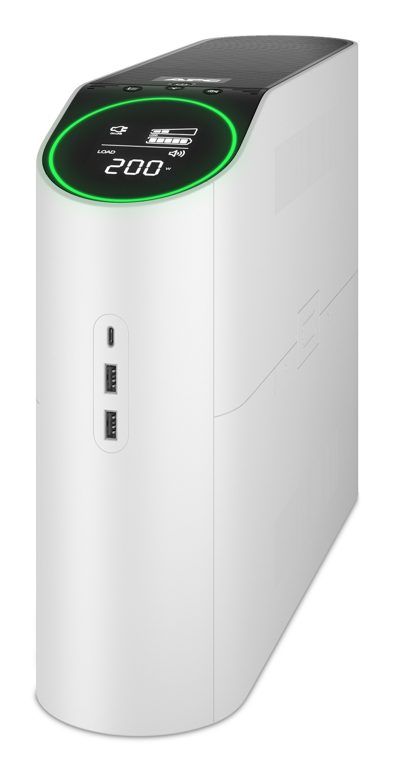 APC BackUPS Pro 2200VA1320W Tower 230V 4x Schuko und 2x IEC C13Ausgänge RGBBeleuchtung reine Sinuswelle Arctic Weiss
