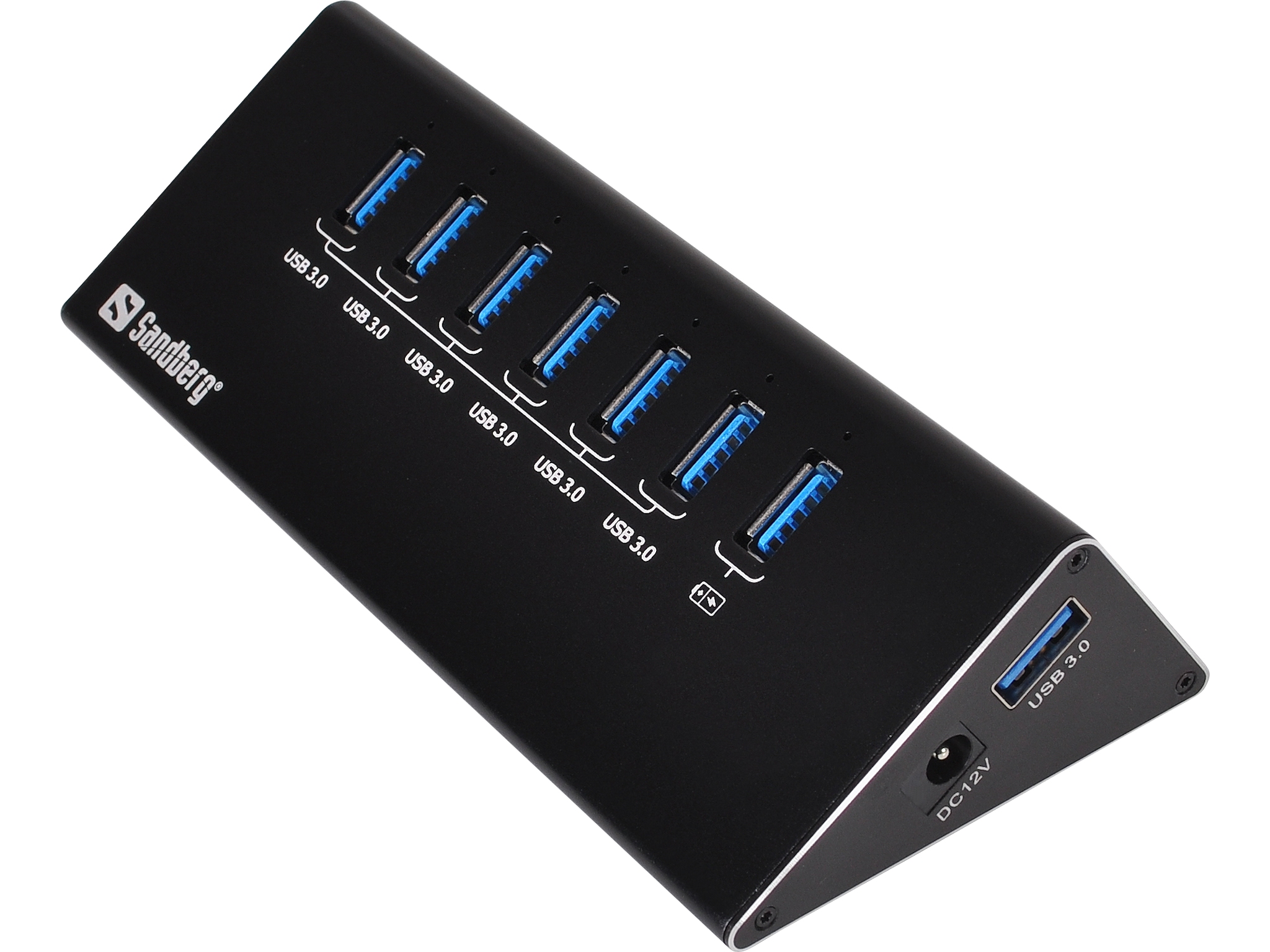 SANDBERG USB 30 Hub 7 ports Siebmal USB 30 Ausgaenge Ueberlastungsschutz 1m USB 30 Kabel und 230V Netzteil im Lieferumfang
