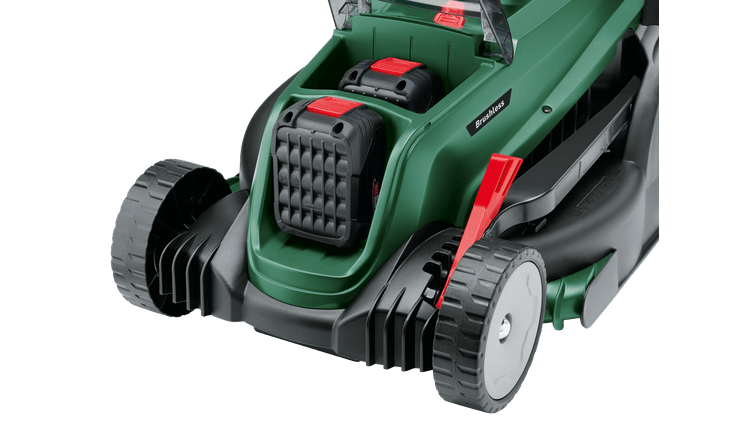 BOSCH Home Garden UniversalRotak 2x18V37550 AkkuRasenmaeher 18,0 V fuer bis zu 550 m², mit 2 Akkus