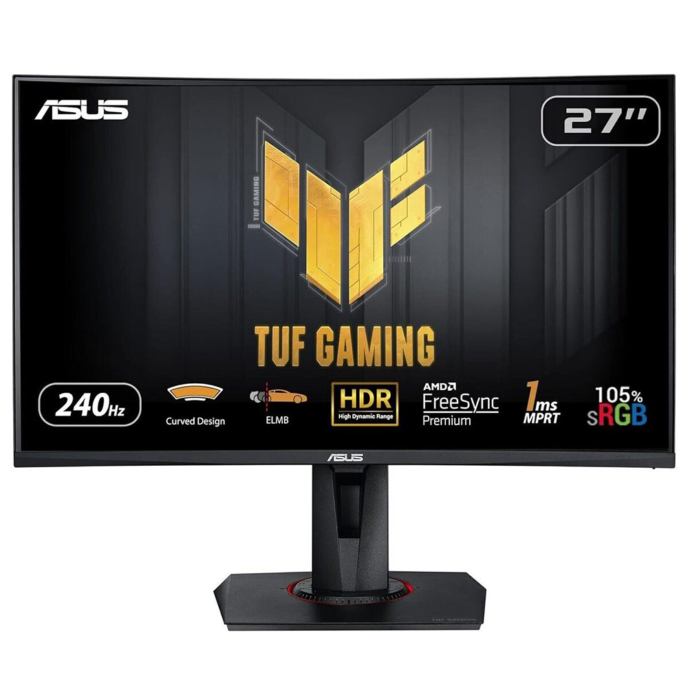 ASUS TUF Gaming VG27VQM Gaming Monitor 68,58cm 27Zoll VA WLED Curved 1500R FHD 240Hz 350cdm2 1ms MPRT 2xHDMI DP 2xUSB 32 TypeA