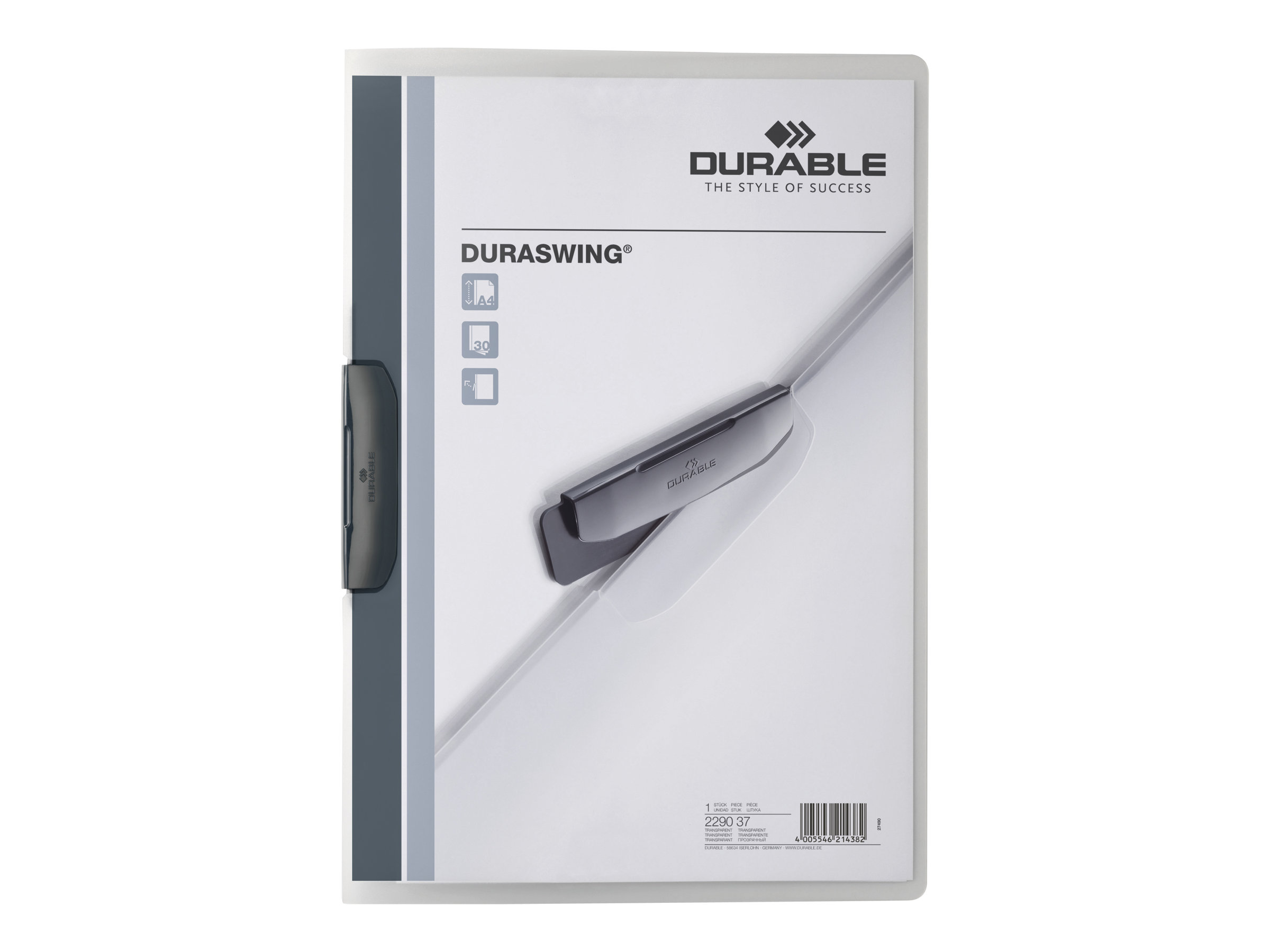 DURABLE Klemmhefter DURASWING graphit, 5 St