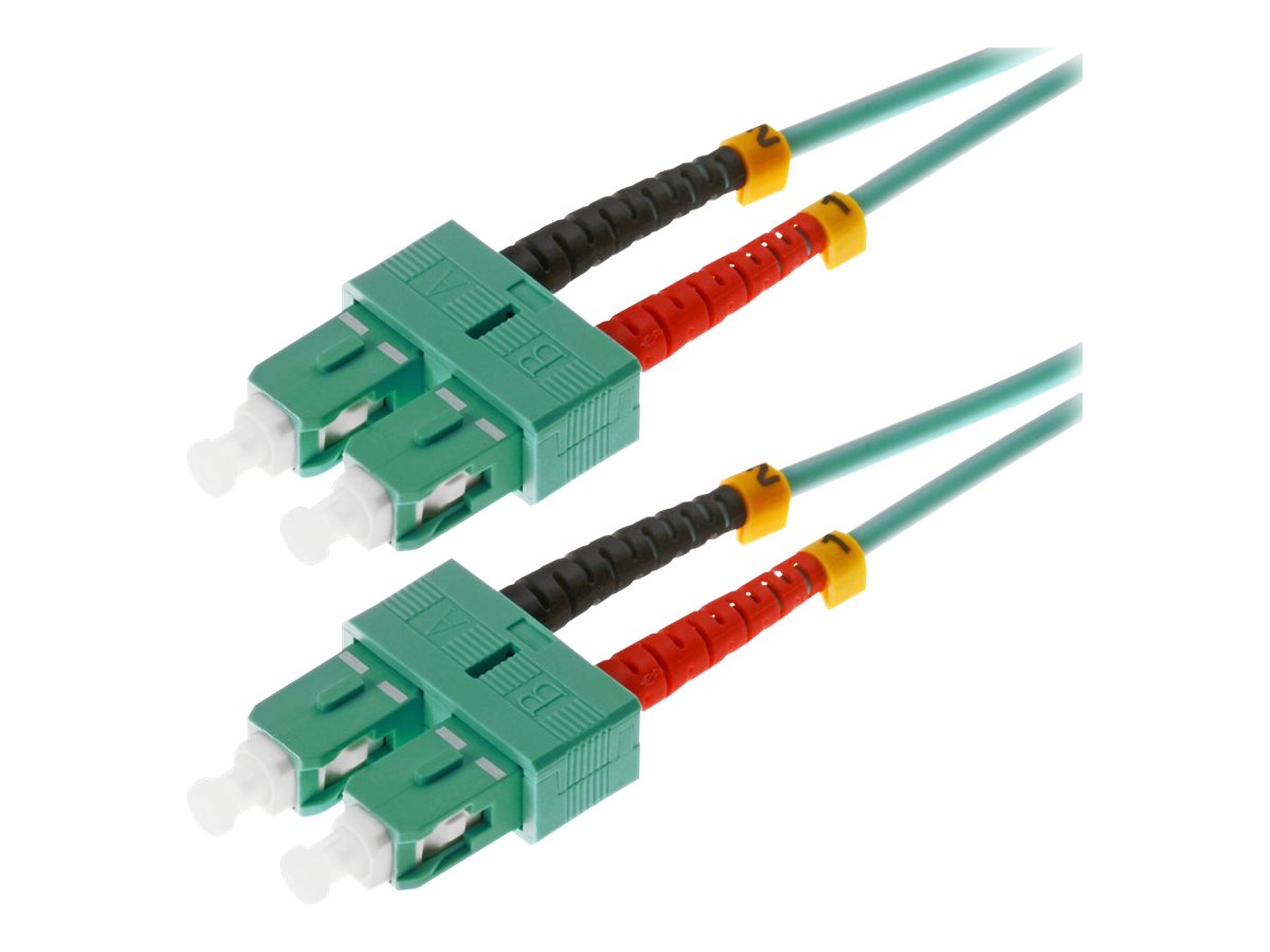helos LWL Patchkabel SC/SC Duplex 50/125µm OM3 aqua 10,0m