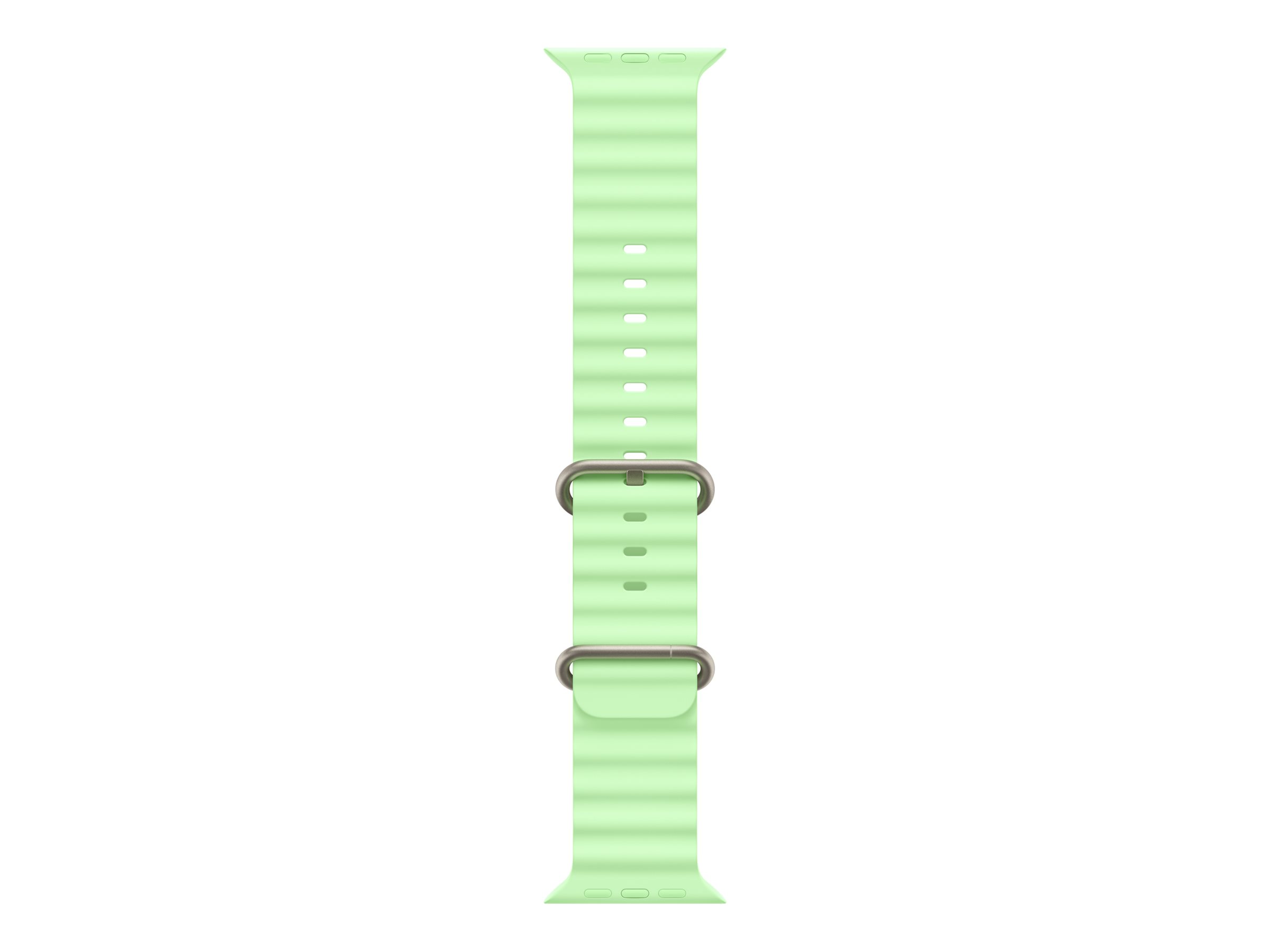 APPLE 49mm Neon Green Ocean Band Natural Titanium Finish