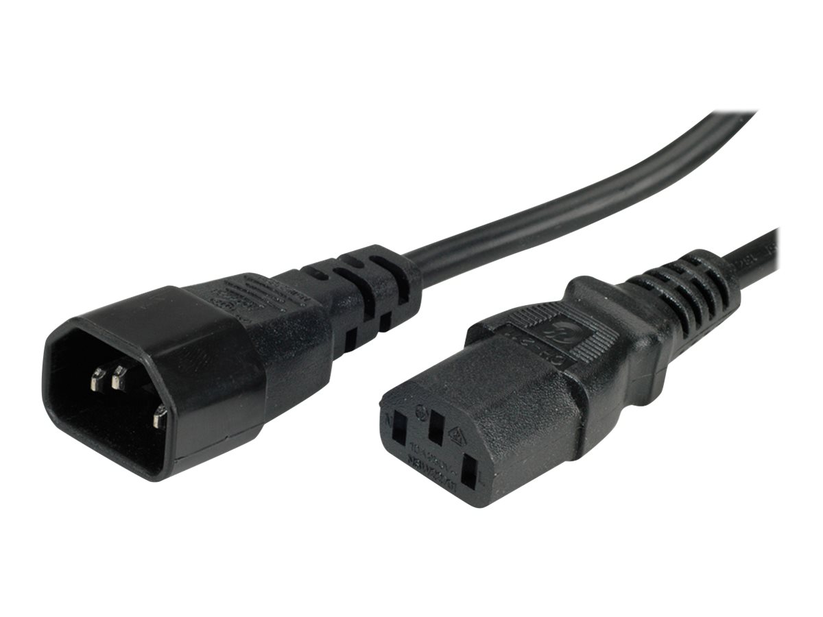 SCMP Verbindungskabel schwarz VALUE 3,0m Kaltgeräte-Stecker auf Buchse