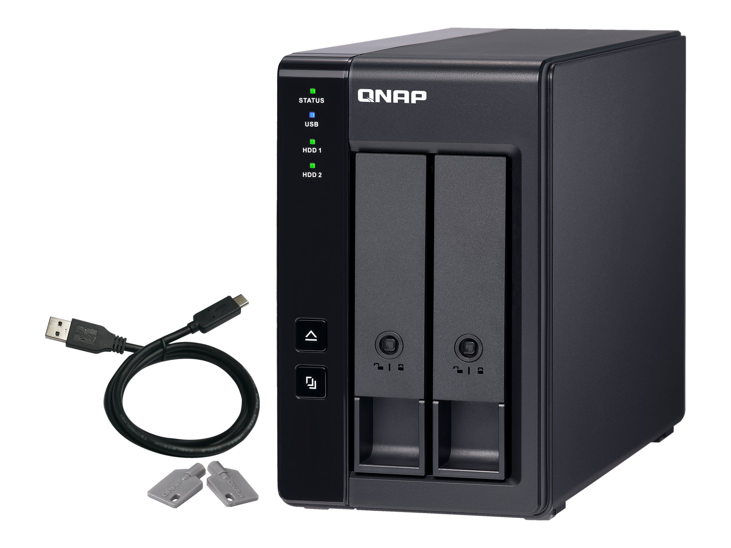 QNAP TR002 2 Bay USB TypeC Direct Attached Storage with Hardware RAID