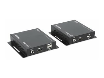 MANHATTAN 1080p60Hz HDMI KVM over IP Extender Set HDMI-Signalverlängerung bis 120m über ein Cat6-Patchkabel oder IP-fähiges Netzwerk