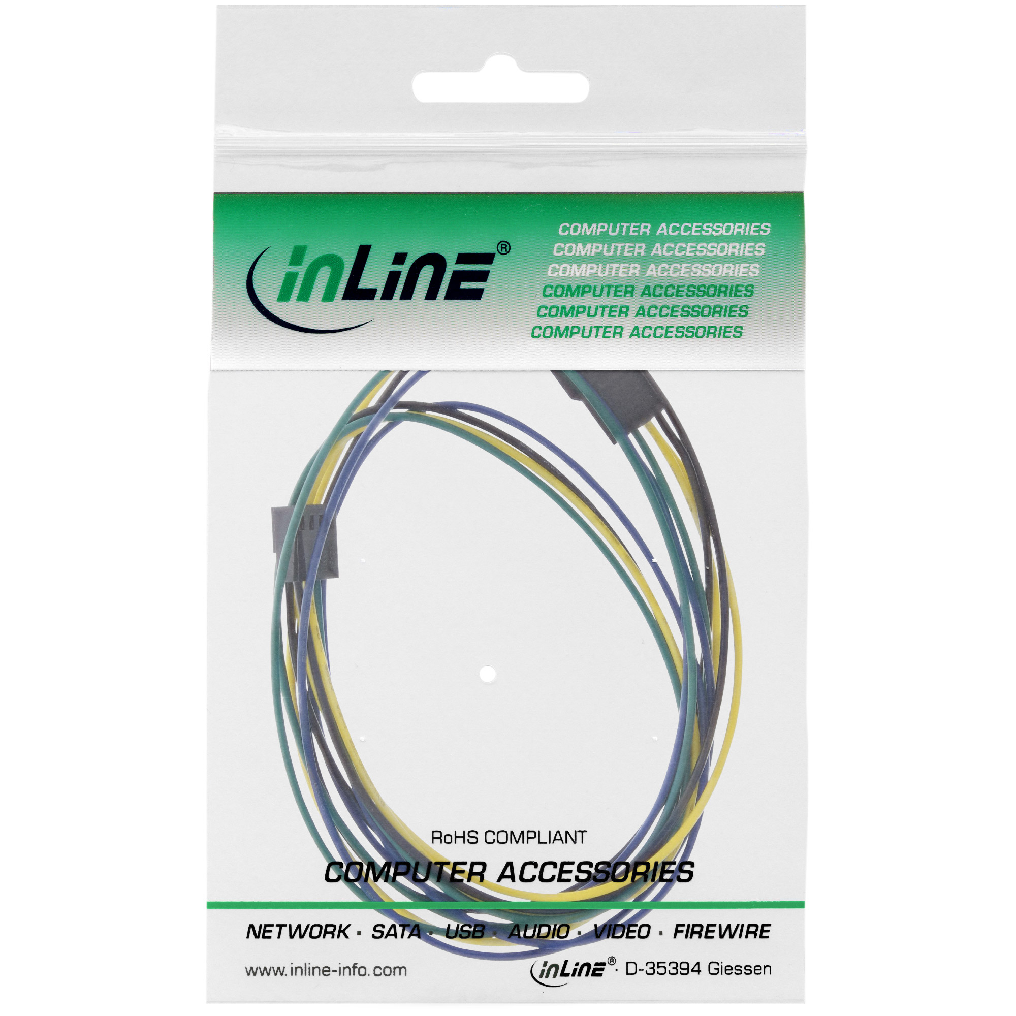 INLINE Luefterkabel Verlaengerung PWM 4pol Molex Stecker/Buchse 0,7m