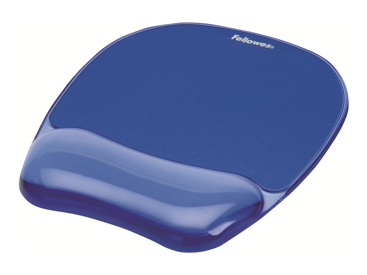 Fellowes Mousepad mit Handgelenkauflage Crystals Gel blau
