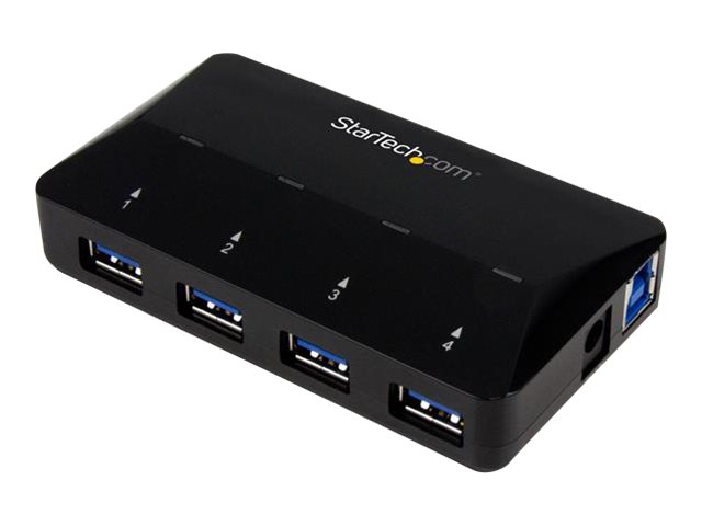 STARTECH.COM 4 Port USB 3.0 Hub plus dedizierter Ladeanschluss - 1 x 2.4 A Port - Desktop USB Hub und Schnelllade Station