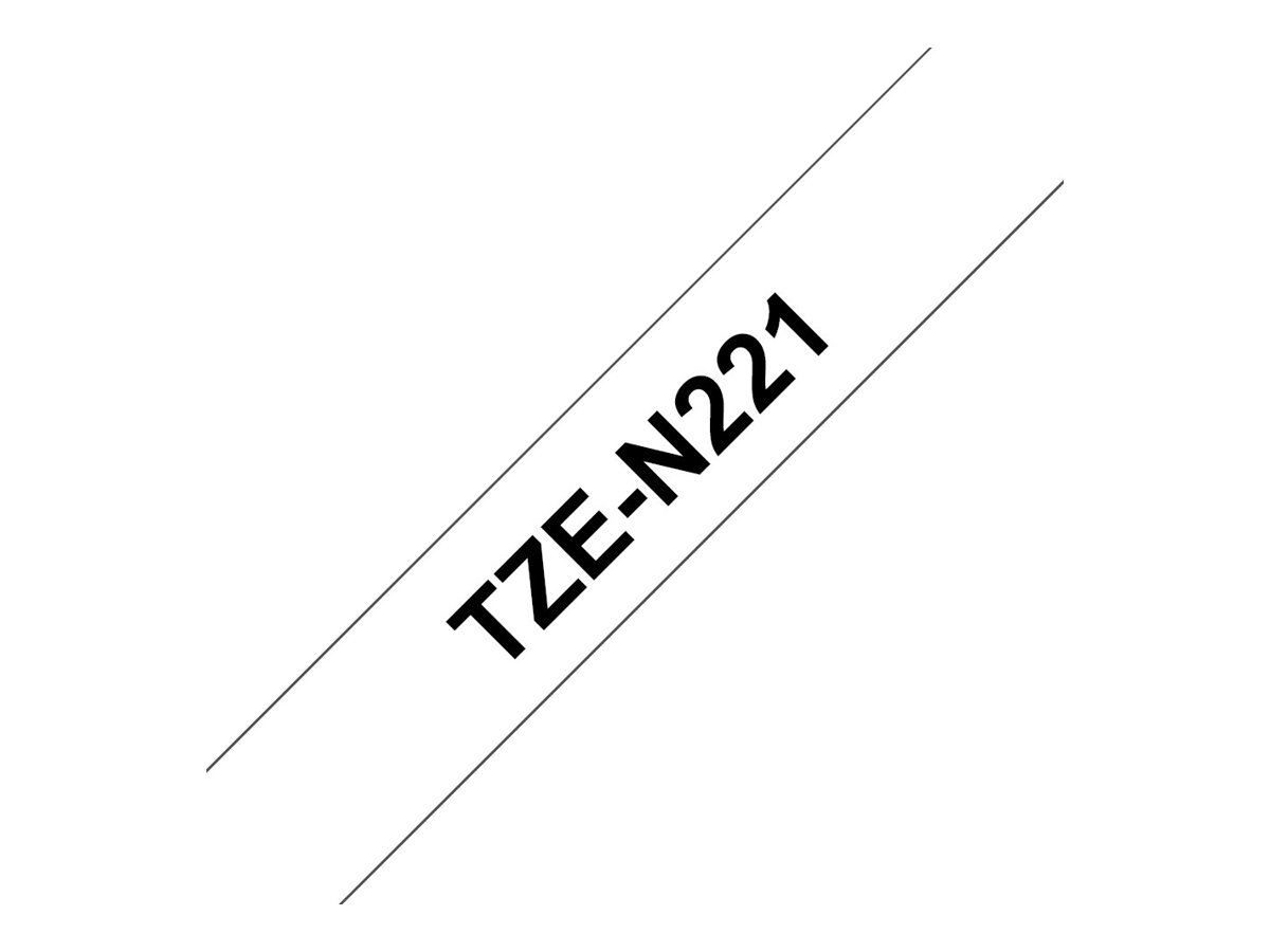 Brother unliniertes Schriftband TZe-N221 - 9 mm x 8 m - Schwarz auf Weiß
