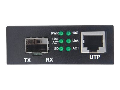 INTELLINET Medienkonverter 10GB SFP+ 1Port und 1 Port 10 GB RJ45 100m max Reichweite inkl. Netzteil