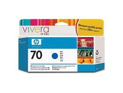 HP 70 original Ink cartridge C9458A blue standard capacity 130ml 1-pack with Vivera Ink cartridge HP 70 original Ink cartridge C9458A blue standard capacity 130ml 1-pack with Vivera Ink cartridge