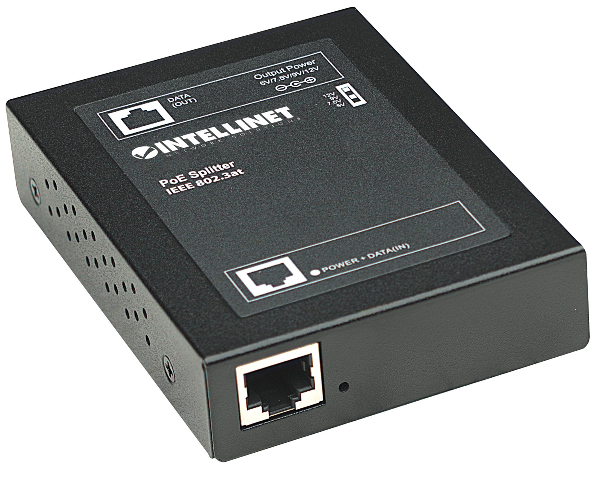 INTELLINET Gigabit PoE Splitter Power over Ethernet IEEE 8023ataf mit 5 7,5 9 12 V DC Ausgangsspannung