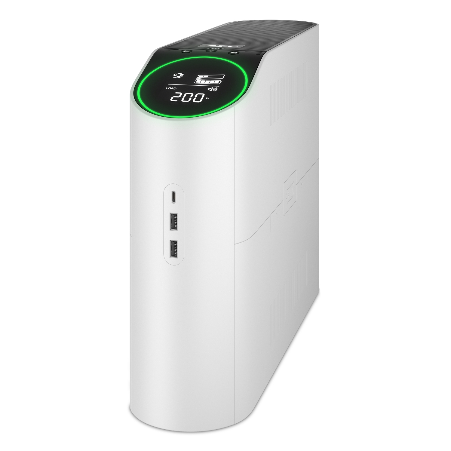 APC BackUPS Pro 2200VA1320W Tower 230V 4x Schuko und 2x IEC C13Ausgänge RGBBeleuchtung reine Sinuswelle Arctic Weiss