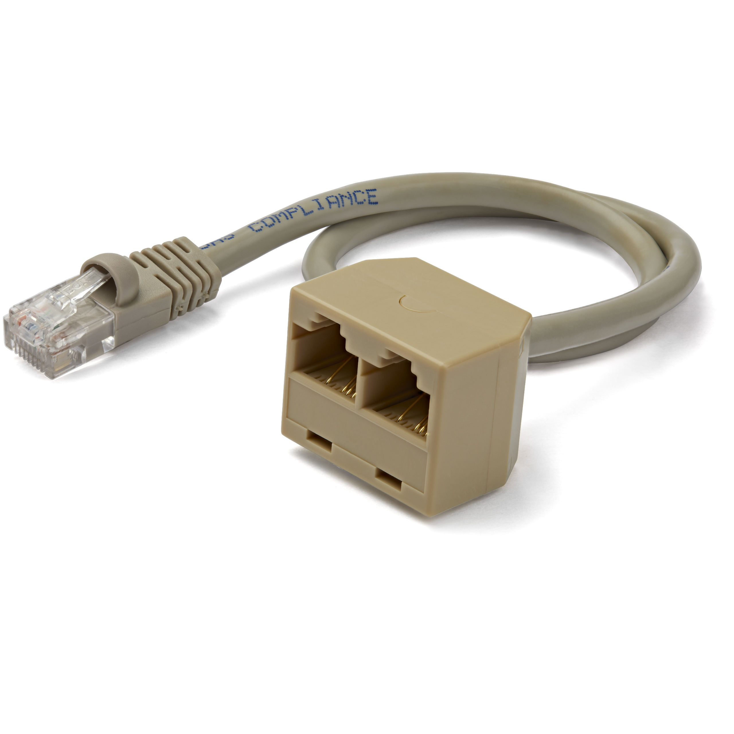 STARTECHCOM 2to1 RJ45 10100mbps SplitterCombiner One adapter required at each end of the connection RJ45SPLITTER