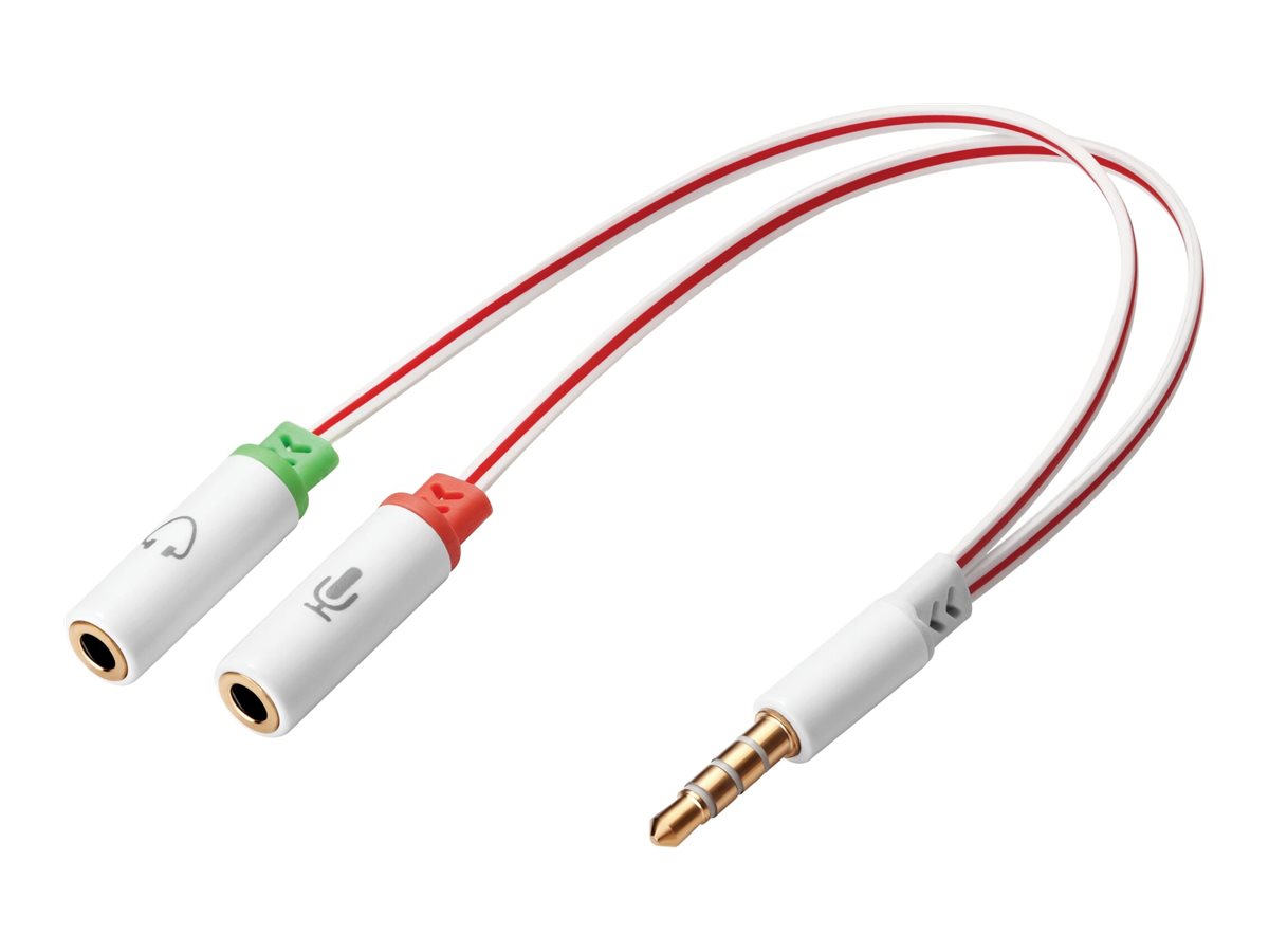 SANDBERG Headset converter Dual to Single Konvertiert zweimal MiniJack von PCHeadset zu einmal kombi MiniJack
