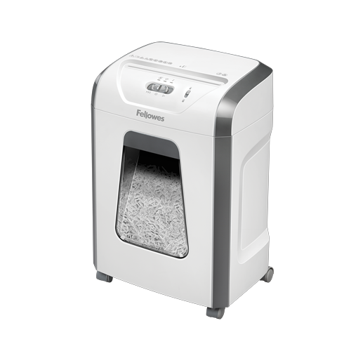 Fellowes Powershred 15C Aktenvernichter mit Partikelschnitt P4, 4 x 40 mm, bis 15 Blatt, weiss
