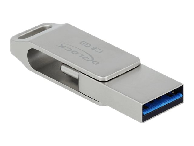 Delock USB 32 Gen 1 USBC TypA Speicherstick 128 GB Metallgehäuse