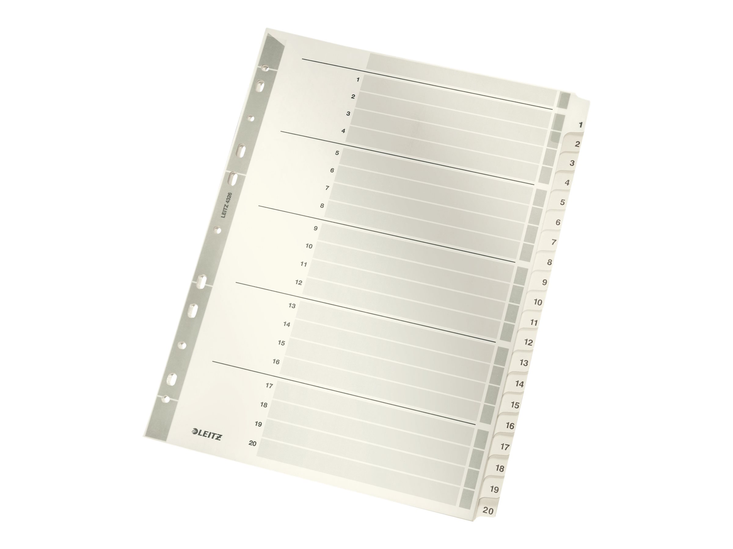 LEITZ Ordnerregister Vollformat 1-20 grau 20-teilig, 1 St. LEITZ Ordnerregister Vollformat 1-20 grau 20-teilig, 1 St.
