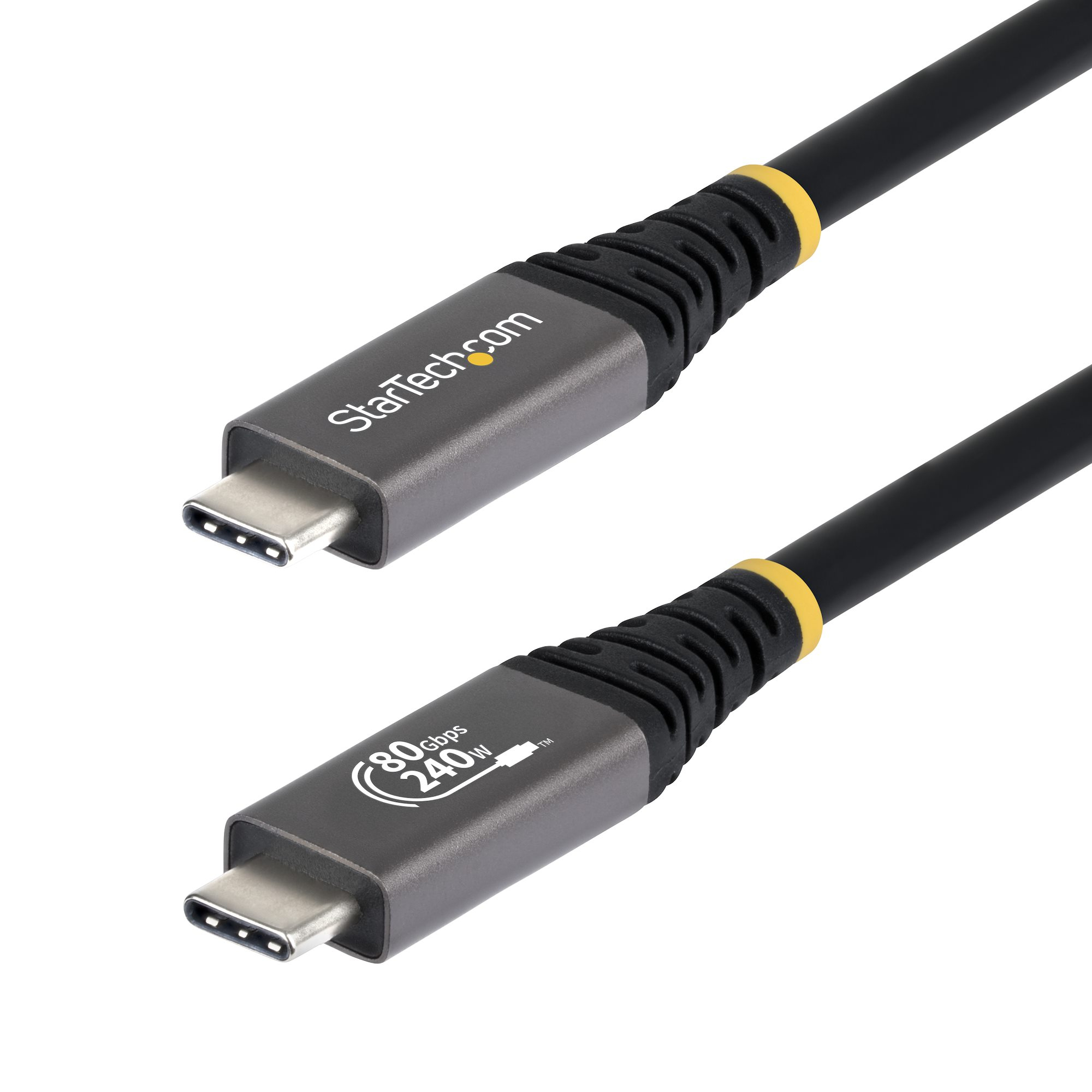 STARTECHCOM 50cm USB4 Kabel 80Gbps USBIFzertifiziertes USBC Ladekabel 240W 8K 120Hz4K 240Hz DP21monitorkabel Thunderbolt 4