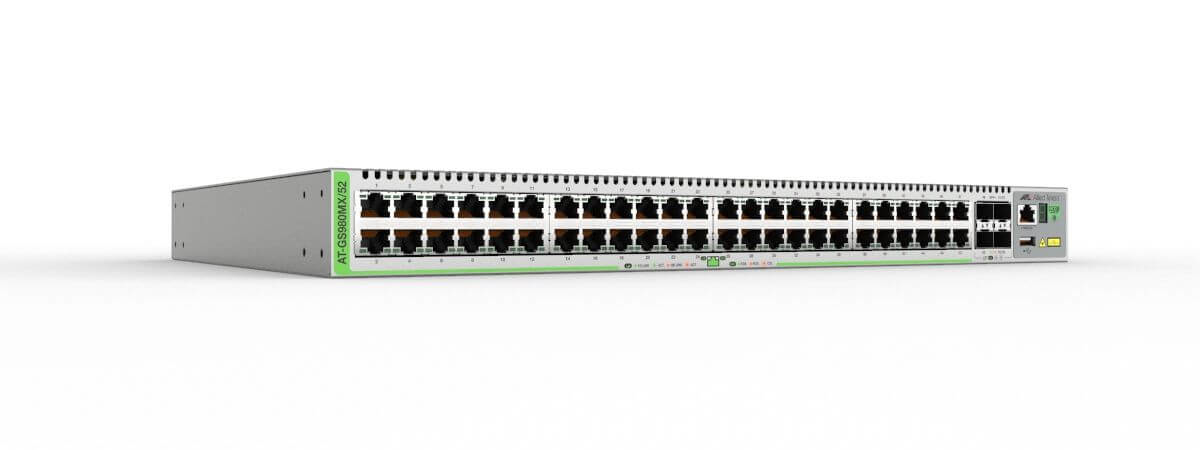 ALLIED L3 Stackable Switch 48x 101001000T 4x SFP Ports single fixed power supply EU Power Cord