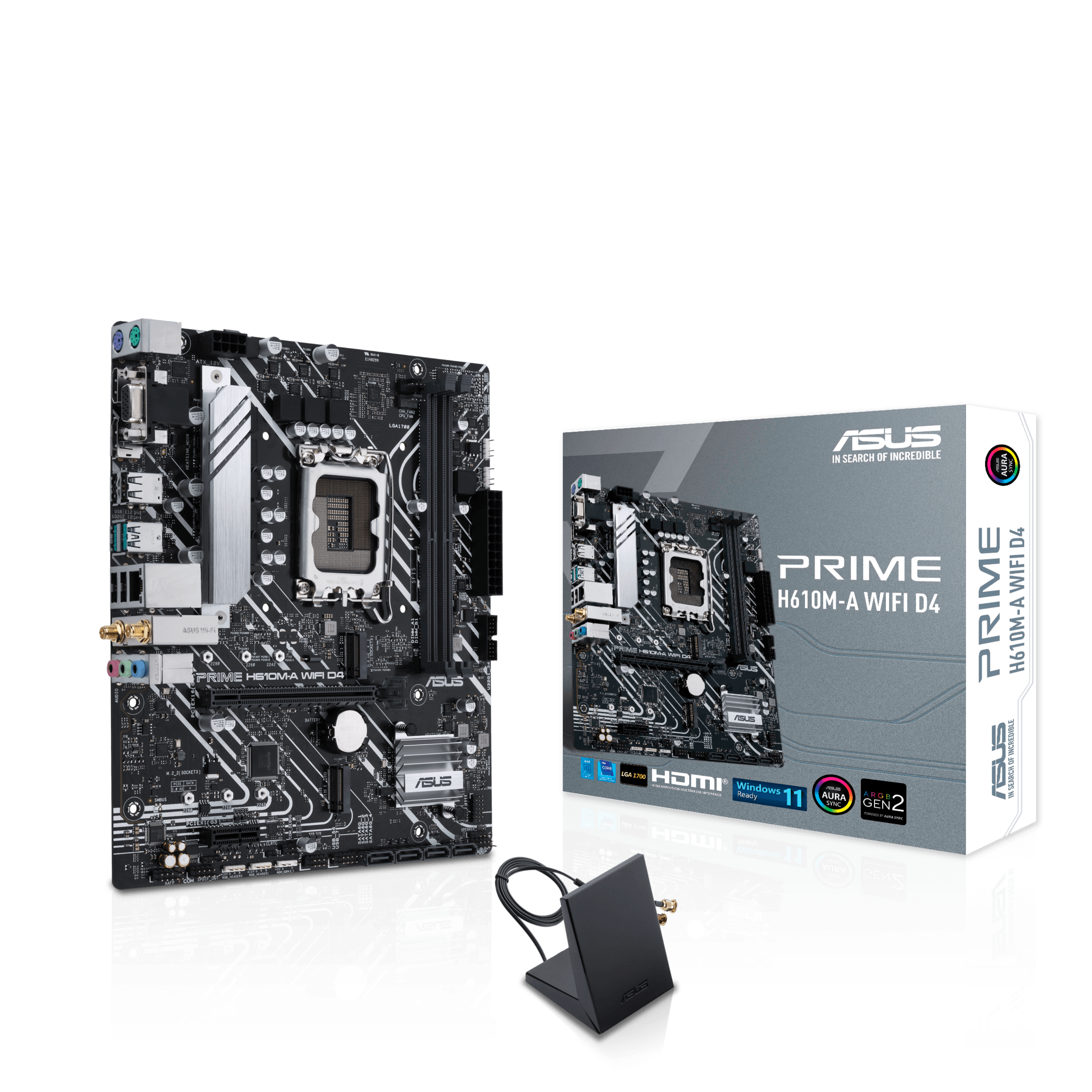ASUS PRIME H610MA WIFI D4 Intel H610 LGA 1700 2DDR4 1xPCIe 40 x16 2xM2 4xSATA 6Gbs 4xUSB 32 microATX MB