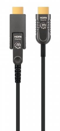 MANHATTAN Aktives HDMIGlasfaserkabel mit abnehmbarem Stecker 4K60Hz UHD HDMIStecker auf MicroHDMIHDMIStecker 50m HEC ARC