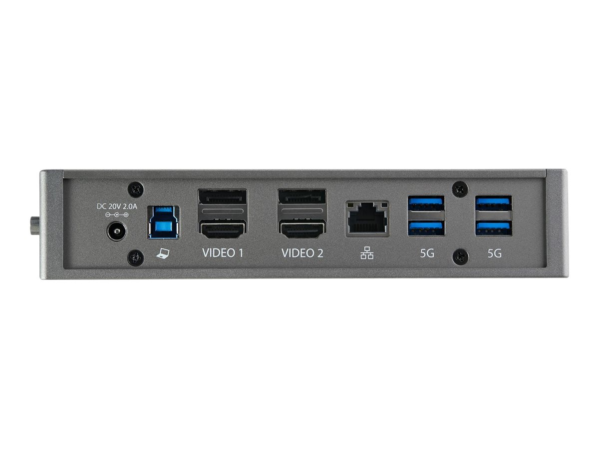 STARTECH.COM USB-C USB-A Dock - Hybrid Universal USB 3.0 Docking Station for USB-C or USB-A Laptop - Dual Monitor - GbE