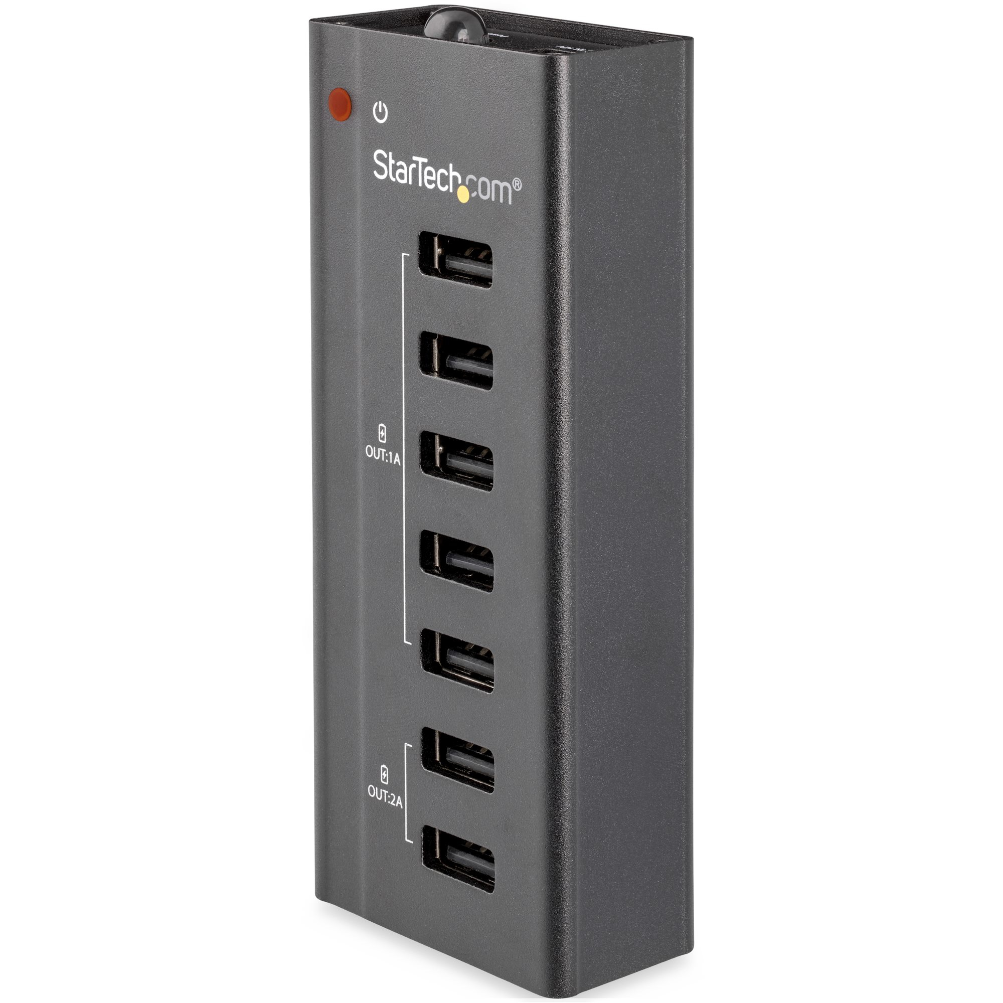 STARTECHCOM 7 Port USB Charging Station with 5x 1A Ports and 2x 2A Ports Standalone USB Charging Strip for Multiple Devices