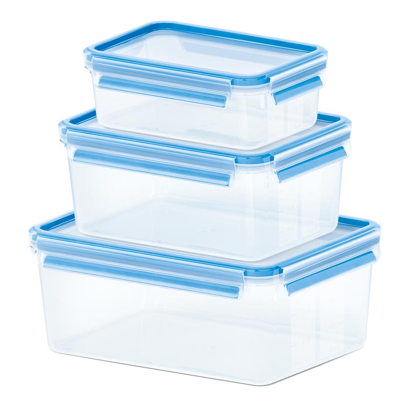 Groupe SEB EMSA CLIP & CLOSE Frischhaltedosen-Set 3-teilig Blau