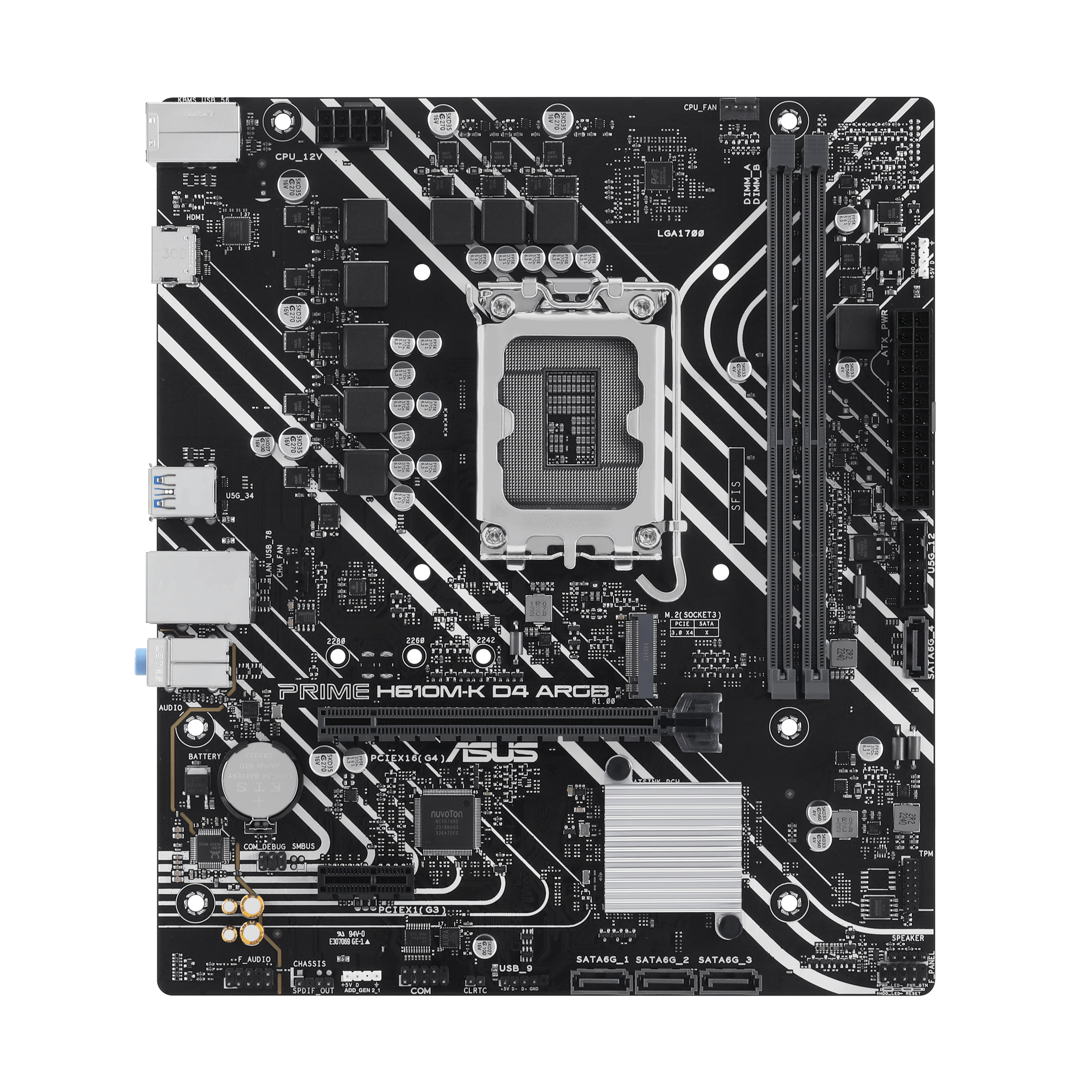 ASUS PRIME H610MK D4 ARGB LGA1700 microATX motherboard 2xDDR4 4xSATA PCIe 40 M2 slot