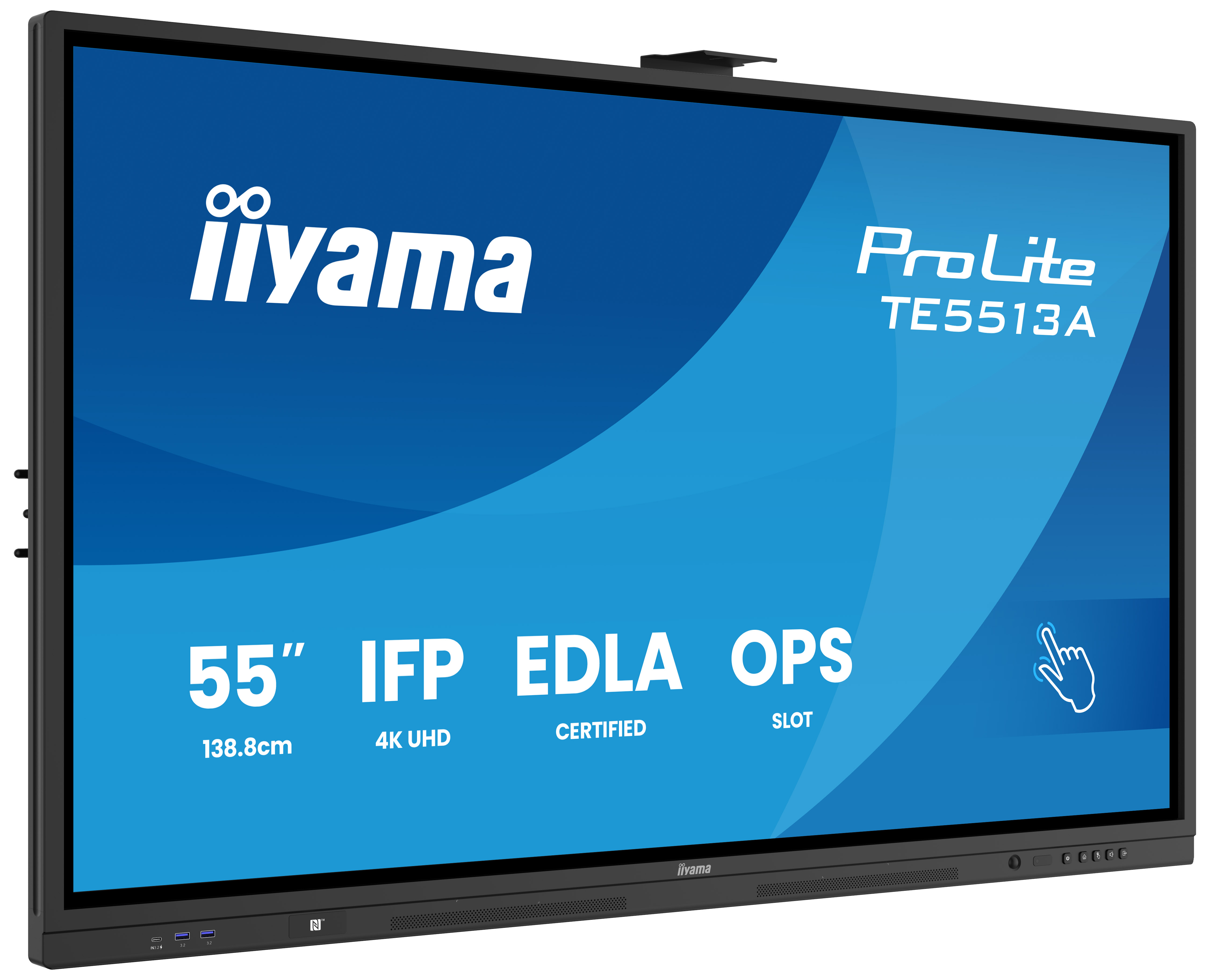 IIYAMA TE5513AB1AG 139,7cm 55Zoll iiWare21E EDLA GoogleGMSapps Android 14 8128GB 40Points PureTouch IR 3840x2160 UHD IPS