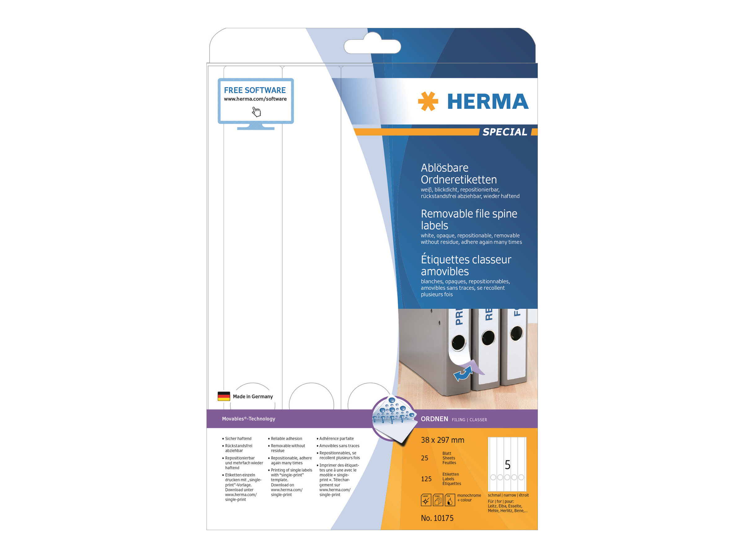 125 HERMA Ordneretiketten 10175 weiss 125 HERMA Ordneretiketten 10175 weiss