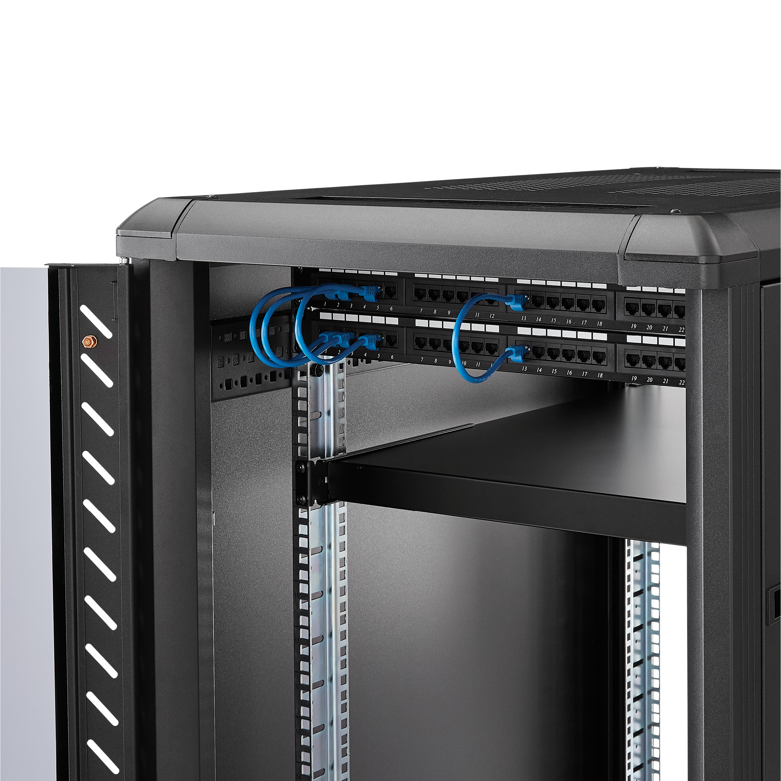 STARTECHCOM 1 HE verstellbarer Schwerlast Fachboden fUer Server Rack Schrank bis 80 Kg Fachboden fUer Serverschrank 1HE