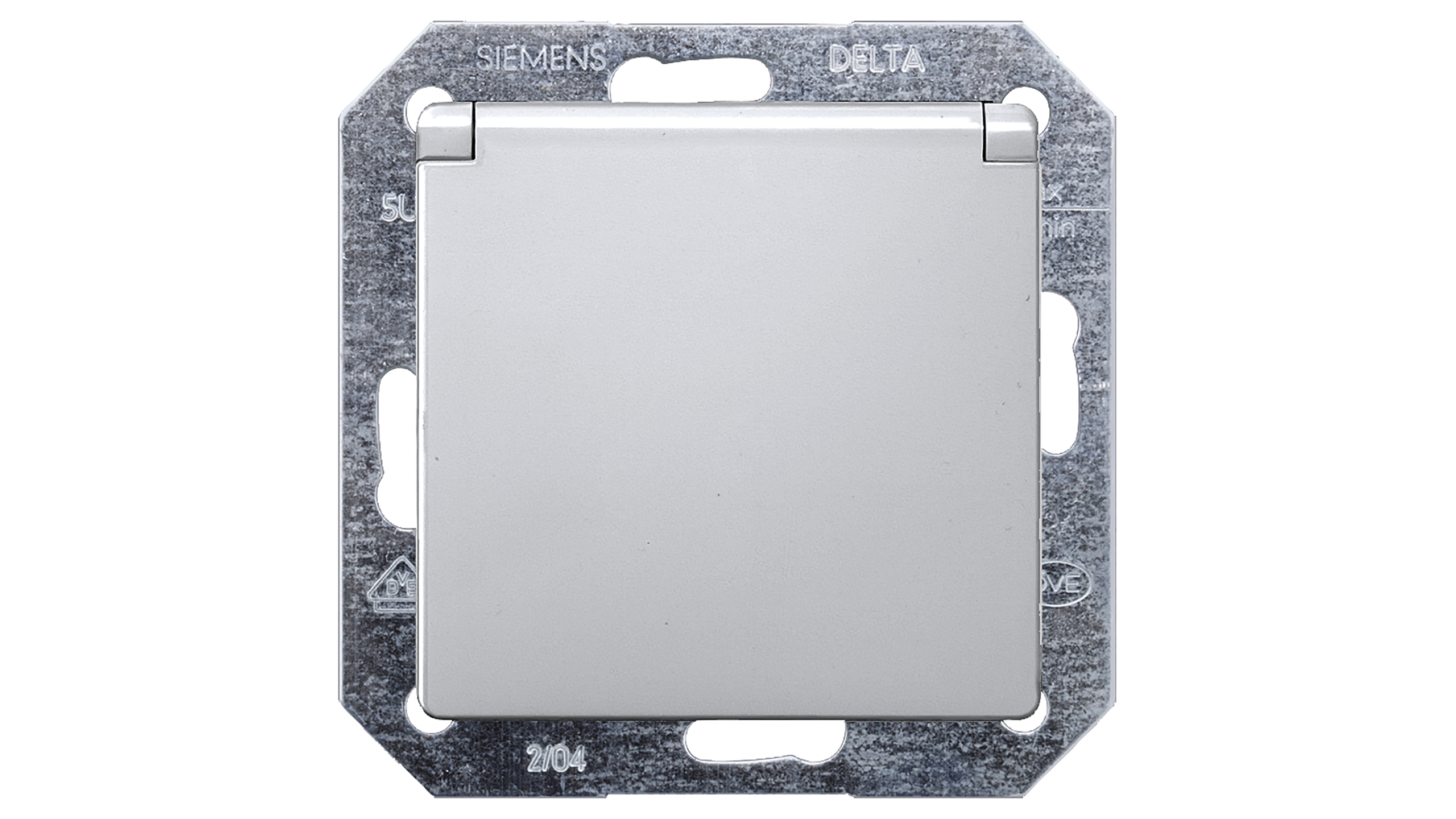 Siemens Steckdose SCHUKO 5UB1937 aluminium-metallic 10/16A 250V Siemens Steckdose SCHUKO 5UB1937 aluminium-metallic 10/16A 250V