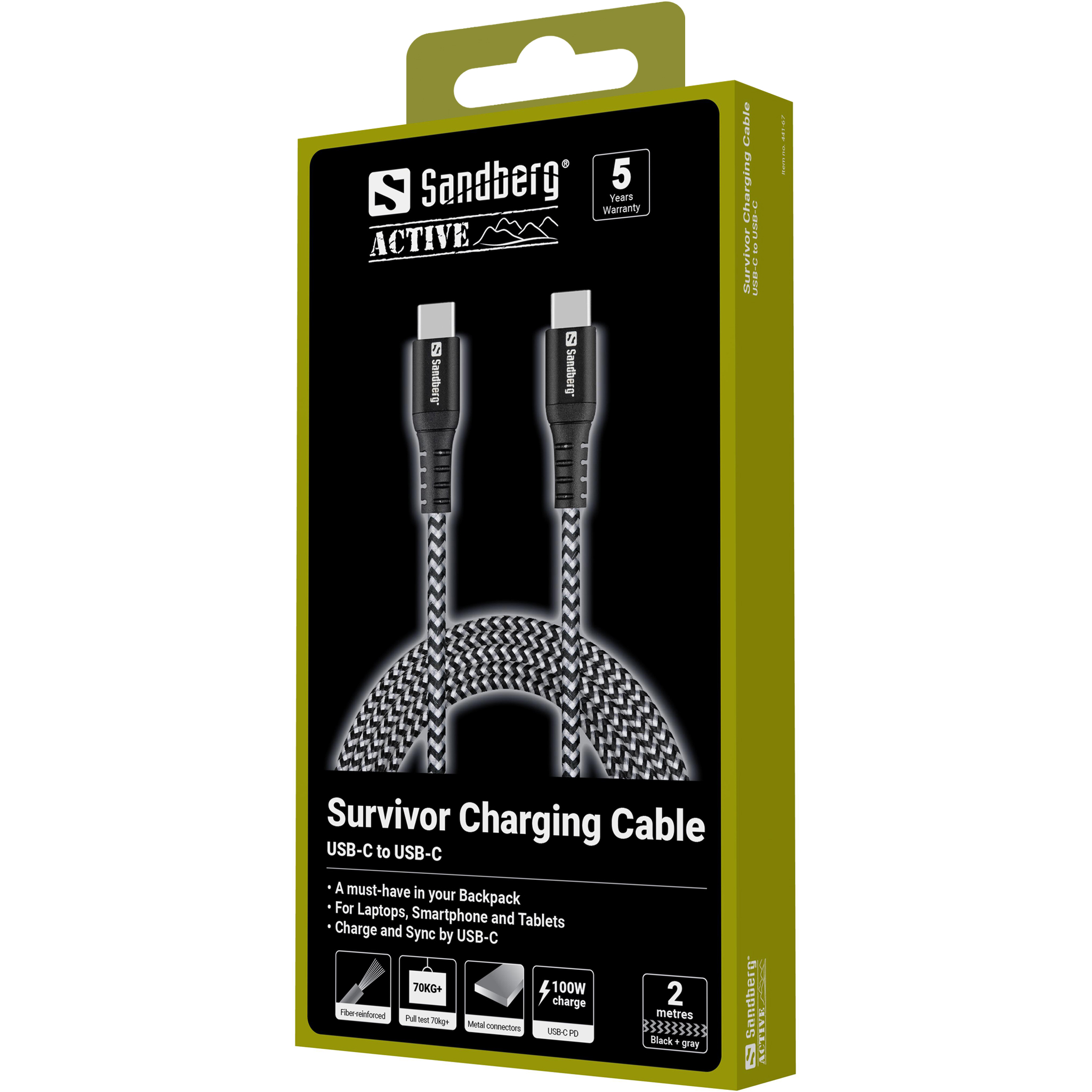 SANDBERG Survivor USB-C Kabel 2M 100W