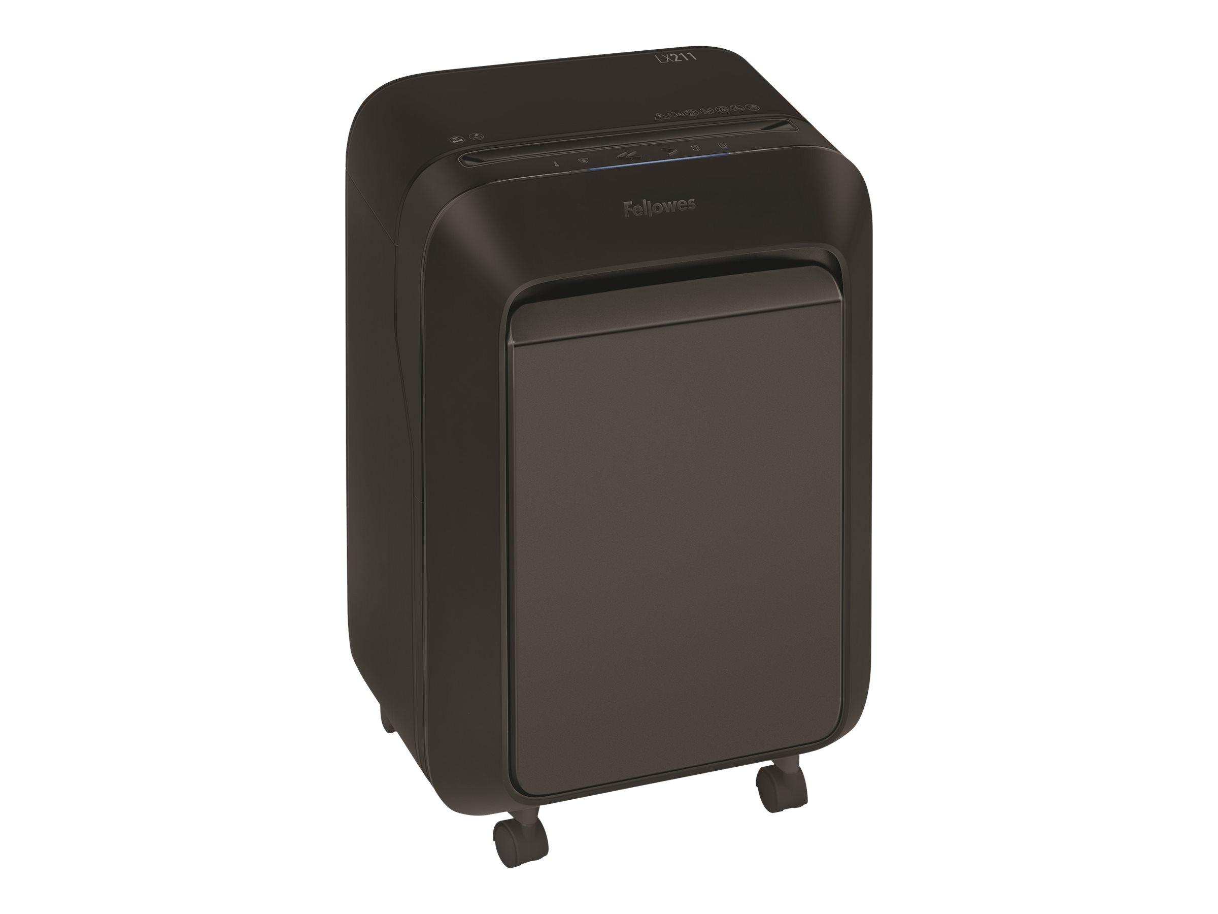 Fellowes Powershred LX 211 Aktenvernichter mit Partikelschnitt P-5, 2 x 12 mm, bis 14 Blatt, schwarz Fellowes Powershred LX 211 Aktenvernichter mit Partikelschnitt P-5, 2 x 12 mm, bis 14 Blatt, schwarz