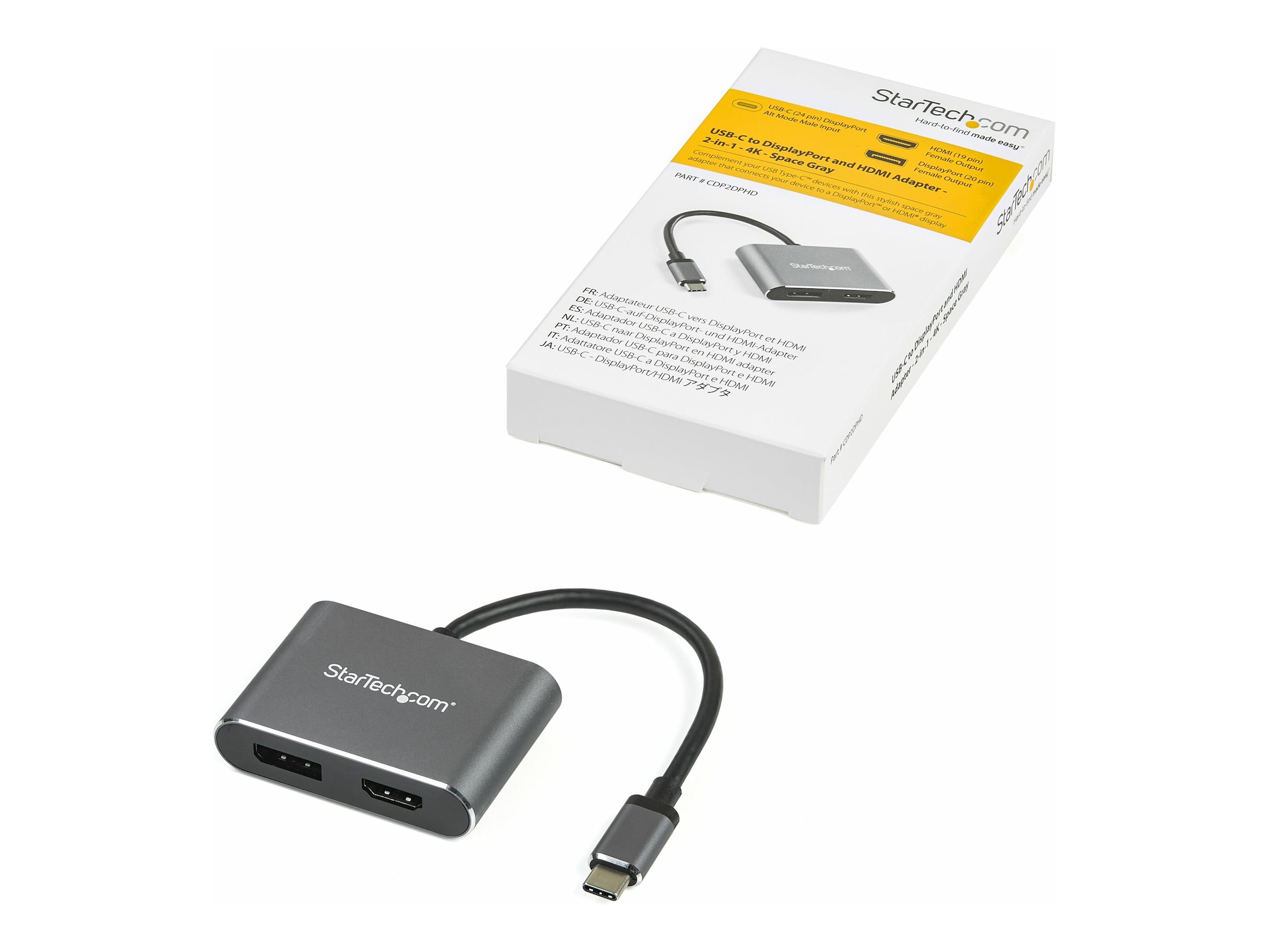 STARTECH.COM USB-C Multiport Adapter - HDMI od. DisplayPort - 4K 60Hz - 2-in-1 USB Typ C Display/Monitor Adapter fur HDMI od. DP STARTECH.COM USB-C Multiport Adapter - HDMI od. DisplayPort - 4K 60Hz - 2-in-1 USB Typ C Display/Monitor Adapter fur HDMI od. DP