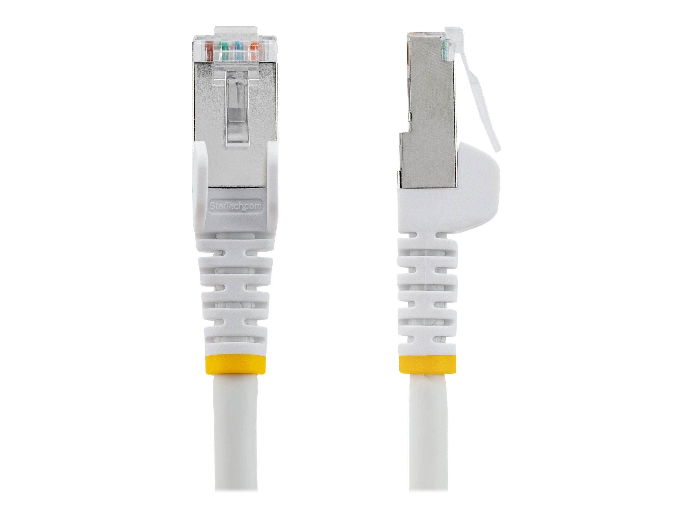 STARTECH.COM 1m CAT6a Ethernet Cable White Low Smoke Zero Halogen LSZH 10GbE 100W PoE S/FTP Snagless RJ-45 Network Patch Cord