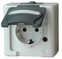 KOPP SCHUKO-Steckdose AP 1fach grau KOPP SCHUKO-Steckdose AP 1fach grau