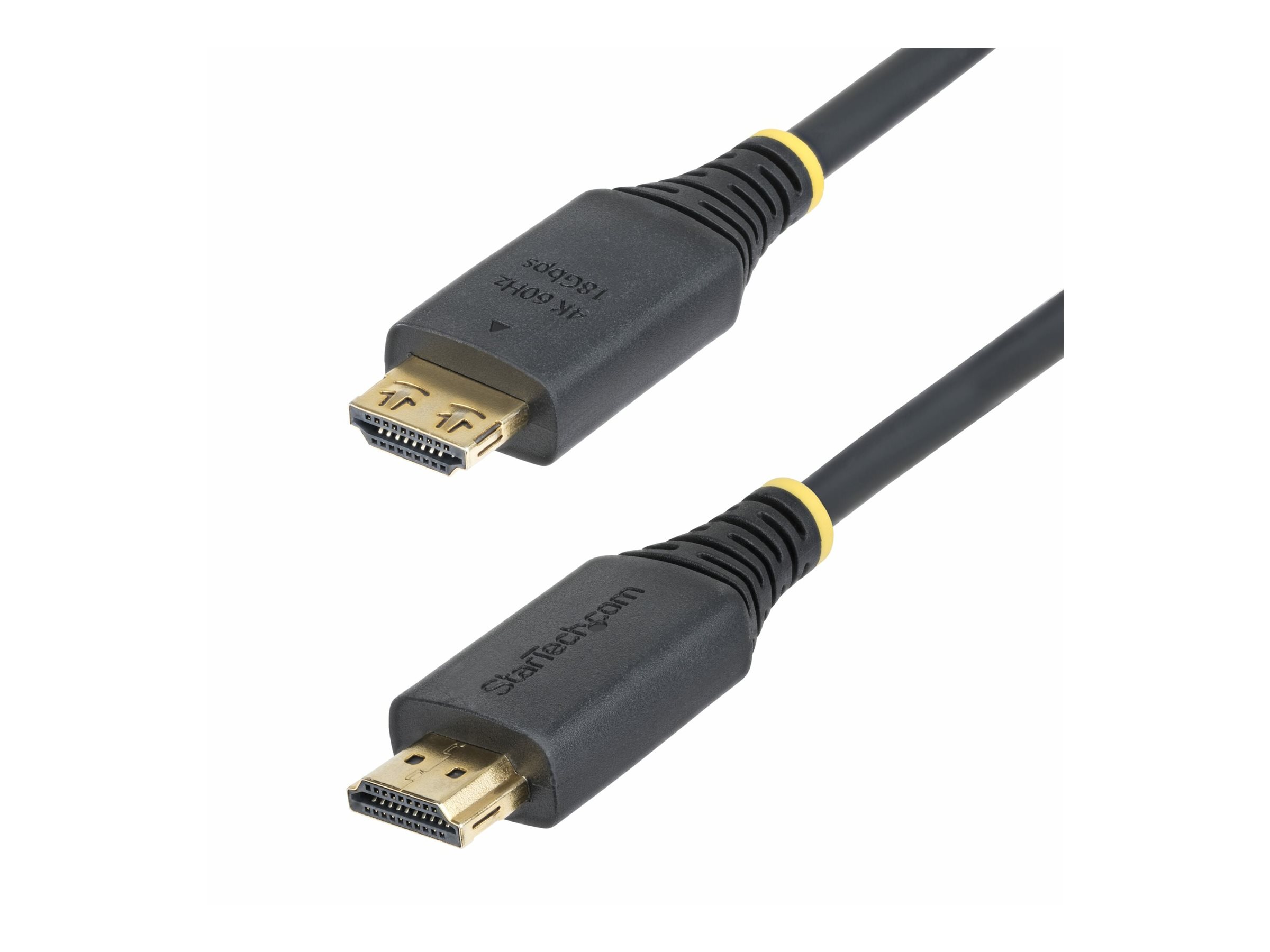 STARTECHCOM 50cm High Speed HDMI Kabel mit Griffsteckern 4K 60Hz und 1440p 144Hz 18Gbps UHD HDMI ArceArc Kabel mit TPEMantel