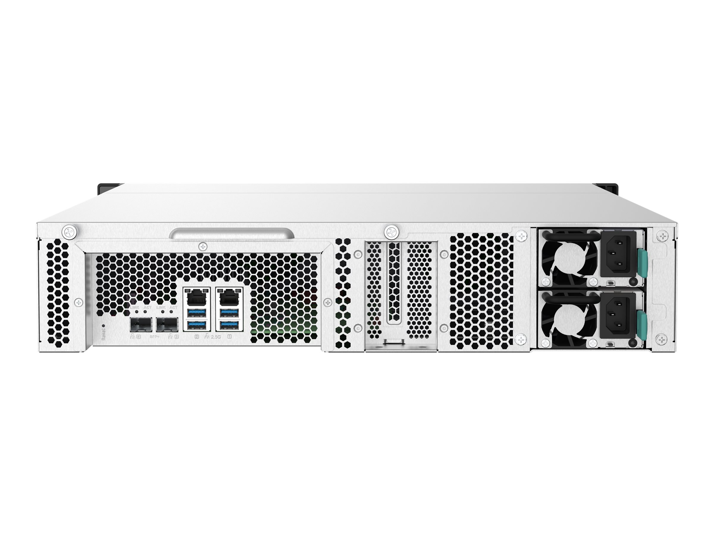 QNAP TS-1232PXU-RP-4G 12-Bay rackmount NAS AL324 4GB DDR4 UDIMM RAM SATA 6Gb/s 2x 10GbE SFP+ 2x 2.5GbE 1x PCIe Gen2 x2 slot 250W